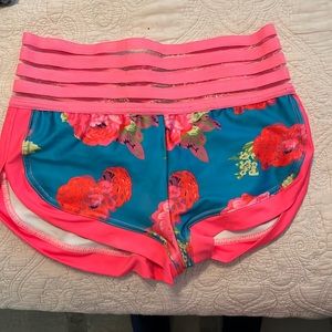 Hot-floral short shorts- “Booty” lifting shorts.